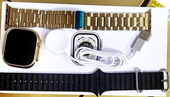 Ultra Smart Watch with Metal Strap | Bluetooth Calling | Gold Edition