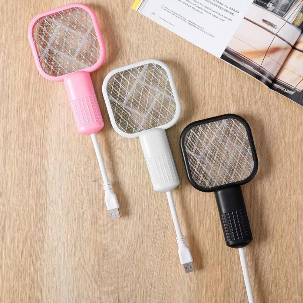 USB Rechargeable Electric Mosquito Killer Racket | 2-in-1 Bug Zapper with UV Light