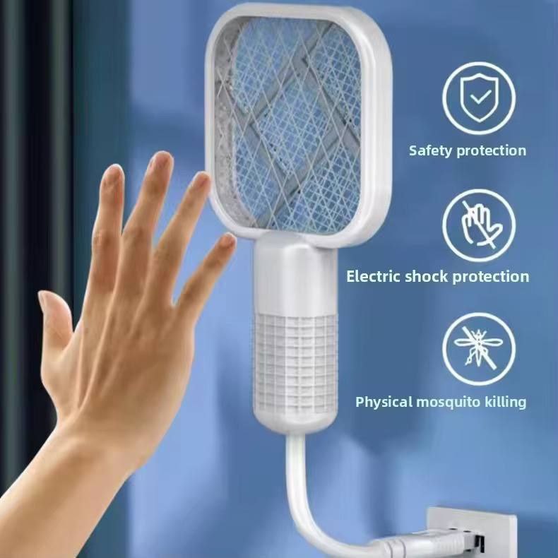 USB Rechargeable Electric Mosquito Killer Racket | 2-in-1 Bug Zapper with UV Light