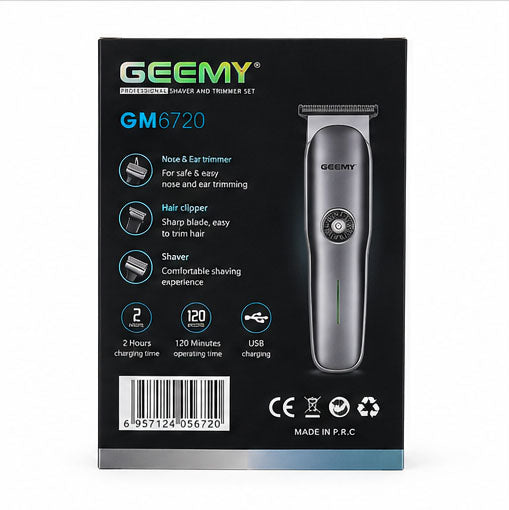GEEMY GM6720 Professional 3-in-1 Shaver & Trimmer Set – USB Rechargeable