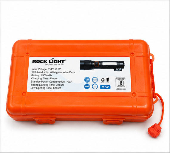 ROCK LIGHT M62 Rechargeable LED Flashlight | High Brightness | USB Rechargeable